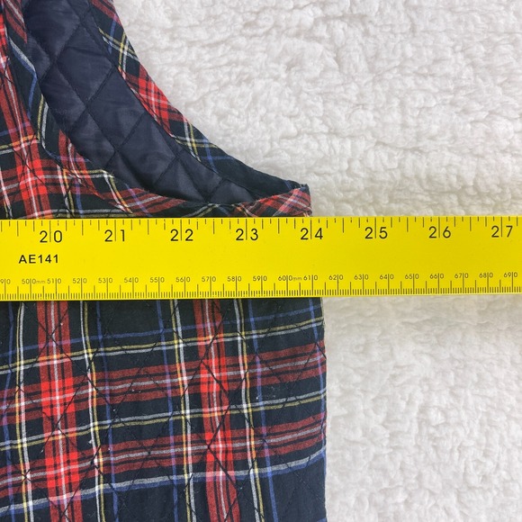 Christopher & Banks Vest Jacket Womens Size 1X Red Blue Plaid Quilted‎ Button-Up - Picture 8 of 15